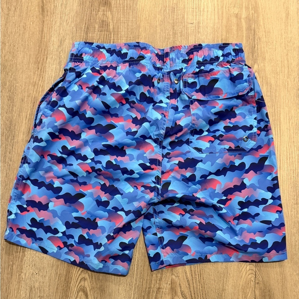 Bugatchi Blue and Pink Swim Shorts - Picture 6 of 6